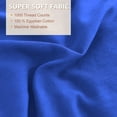 thumbnail image 7 of 3 Piece Luxury 5 Inch Two Layer Ruffle Comforter 550 GSM All Season (King/Cal King Size) Premium Super Soft - 800 TC, 100% Egyptian Cotton- Solid Royal Blue Colour, 7 of 7