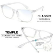 Men/Women Anti-Fatigue Computer Monitor Gaming Glasses, Blue Light Blocking Glasses, Anti Glare, Anti Eyestrain, UV protection, White