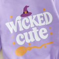 thumbnail image 6 of Krdevn Baby Halloween Long Sleeve Bodysuit Wicked Cute Witch Hat Broom Print Soft Romper Newborn Holiday Outfit,6-12 Months, 6 of 6