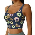 thumbnail image 2 of Goofa Sloth with Donuts Printed Sports Bras for Women, High Impact Running Bra Workout Crop Tank Tops Longline Sports Bra Push up-XX-Large, 2 of 9