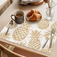 thumbnail image 3 of Beige Pineapple Placemats Set of 4 Summer Botanical Tropical Fruits Place Mats Indoor Wipeable Table Mats Washable Cloth Dining Table Placemats for Kitchen Holiday Party Home Decor 13x19 Inch, 3 of 9