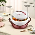 thumbnail image 3 of Pinnacle 3.6 Qt Insulated Casserole Dish with Lid – Stainless Steel Thermal Food Serving Bowl Rose, 3 of 8