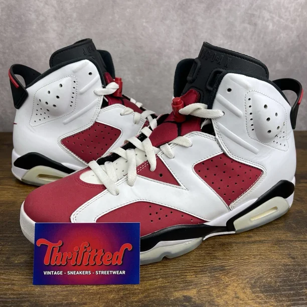 Ni - ke Jordan 6 Retro OG Mid Carmine 2021 Size 11 CT8529-106 Red White Men’s Shoes Rare
