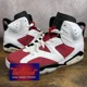 thumbnail image 1 of Ni - ke Jordan 6 Retro OG Mid Carmine 2021 Size 11 CT8529-106 Red White Men’s Shoes Rare, 1 of 5