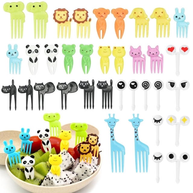 Wosthever 36 piezas de púas de frutas, suministros universales interesantes para fiestas en el hogar, restaurante en casa, servicio de comida, Mostrada