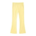 thumbnail image 6 of Cethrio Girls Cotton Leggings, Casual Stretchy Dancing Elastic Waist Flare Pants with Pockets Yellow Size 9-10 T, 6 of 6