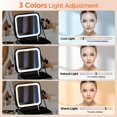 thumbnail image 3 of Bolsa de maquillaje IPOW Travel con espejo LED, 3 ajustes de luz, color negro, 3 of 8