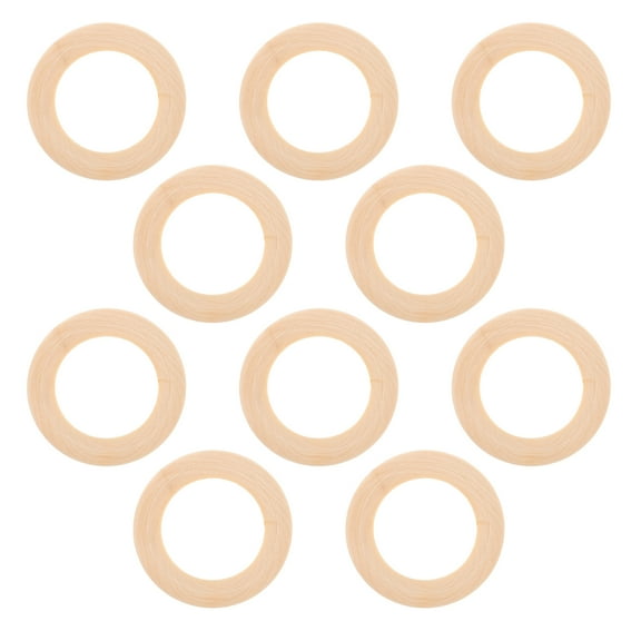 10Pcs Unfinished Natural Wooden Rings for Crafts Wood Rings for DIY Pendant Connectors Jewelry Making Macrame Supplies 4cm
