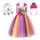 thumbnail image 3 of Disfraz de arcoíris con estampado de piruleta para niños, vestidos de princesa con diadema, ropa de fiesta de cumpleaños y Navidad, 2-10 años, 3 of 5