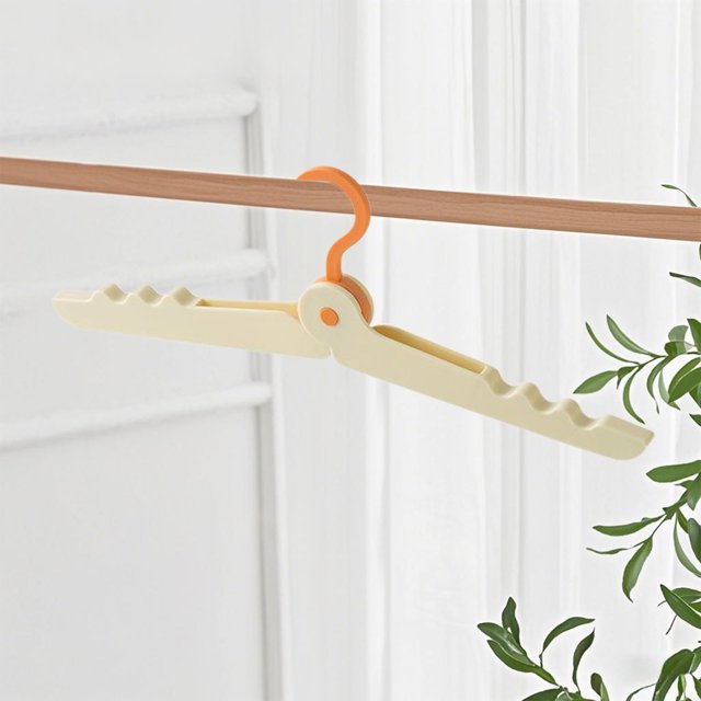 Birdeem Foldable Clothes Hanger, Portable Laundry Drying Rack for Travel - Collapsible Space Saving Organizer, Adjustable Hooks, 13.8 Inch Foldable Design for Home Camping Closet Storage