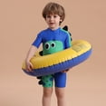thumbnail image 3 of BULLPIANO Toddler Boy Swimsuit One Piece Zip Bathing Suit Short Sleeve Rash Guard Sunsuits with UPF50+ Sun Protection,Size 5-6 Years, 3 of 9