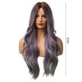 thumbnail image 3 of EWASON Human Hair Wigs,Color Mixing Colors Long Roll Curly Hair Middle Score Wig Fashion Natural Wig High Temperature Wire 25.59in Long Wig For Women Daily Life,Purple, 3 of 8