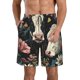 thumbnail image 1 of Balery Vintage Sunflower Cow Traje de Baño Estilo Hawaiano para Hombre, Shorts de Secado Rápido con Bolsillos-X-Large, 1 of 6