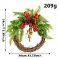 thumbnail image 2 of Christmas Wreath for Front Door with Rustic Vintage Iron Bells and Simulated Berries, Pine Christmas Wreath Artificial Garland for Holiday Decoration,Farmhouse Style Xmas Door Hanging Decor, 2 of 6