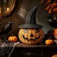 thumbnail image 4 of Vintage Halloween Decorations with Pumpkin Witch Hat, Handwoven Home Decor Nightmare Before Christmas Decor, Halloween Gifts for Living Room, 4 of 6