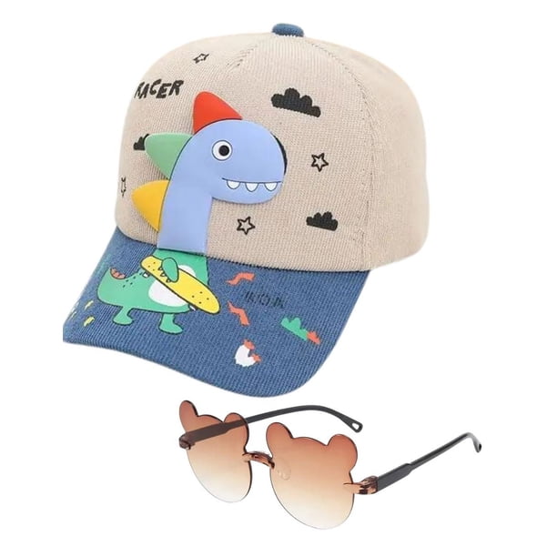 Gorra infantil de pana con lentes de sol Dino