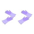 thumbnail image 1 of Moyic 1 par de guantes para lavar platos con estropajo, herramientas de limpieza reutilizables resistentes al calor, cocina, baño, hogar Púrpura 2piezas Moyic CBP224958, 1 of 6