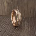 thumbnail image 1 of Rose Gold Color Brushed Deer Antler and Meteorite Rings Fashion Men Stainless Steel Rings for Men Wedding Band Jewelry Gift, 1 of 7