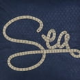 thumbnail image 5 of 17" X 17" Navy Blue And Brown Text Zippered Polyester And Burlap Blend Throw Pillow With Embroidery, 5 of 6