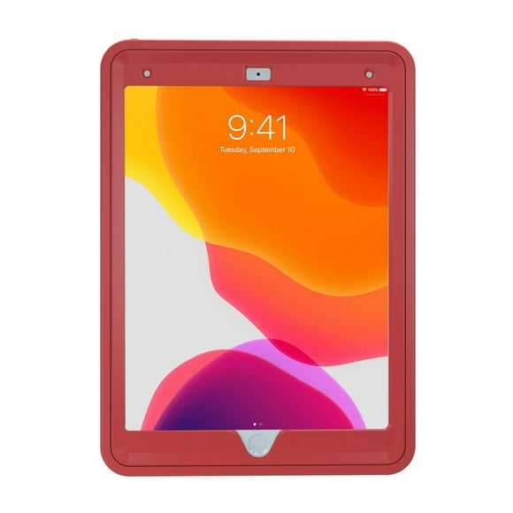 CTA Digital Protective Case with Built-in 360-degree Rotatable Grip Kickstand for iPad 7th and 8th Gen 10.2-in, iPad Air 3 and iPad Pro 10.5-in - Red