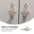 thumbnail image 2 of Ivory White Rose Handle Vintage Pulls Cabinet Knobs Flower Design Cupboard Door Hardware Accessories, 2 of 6