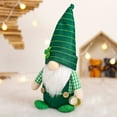 thumbnail image 5 of PATLOLLAV St. Patrick's Day Gnome Irish Leprechaun Tomte Plush Handmade Scandinavian March Nisse Elf Dwarf Green Scandinavian Felt Gnome for Home Decoration Holiday Ornaments, 5 of 5