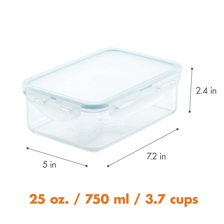 Lock & Lock Purely Better 4-Pack 21 oz. Rectangular Glass Food Storage Containers Clear