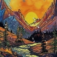 thumbnail image 5 of RUIYC Mountain Sun, Forest Trees River Vintage Aesthetic Art Durable and Washable Shower Curtain in Multiple Sizes White, 5 of 7