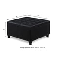 thumbnail image 4 of GZXS Upholstered Storage Ottoman in Black PU, Button-Tufted Large Footrest with Wooden Spindle Legs, Flip-Top Storage Box, Easy Assembly, 4 of 9