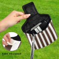 thumbnail image 4 of Haosy Dark Brown and White Striped Golf Mallet Putter Cover Strong Magnetic Leather Golf Club Headcover Closure, 4 of 7