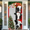 thumbnail image 2 of 3x6ft Christmas Cute Cows Door Cover, Door Banner Xmas Decoration for Front Door, Fabric Farmhouse Door Decoration, Decor for Indoor Outdoor Holiday Happy New Year Party Decoration Supplies, 36X70IN, 2 of 5