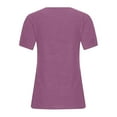 thumbnail image 4 of Womens Plus Size,Women Solid Color Shirts Short Sleeve Loose Plus Size Tee Tops V-Neck Tunic Blouse, 4 of 6