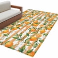 thumbnail image 2 of Summer Fruit Washable Area Rug 3 x 5 ft Watercolor Orange White Flowers Farmhouse, Soft Non Slip Rugs Stain Repellent Indoor Felt Carpet for Living Dining Room Bedroom Home Office, 2 of 9