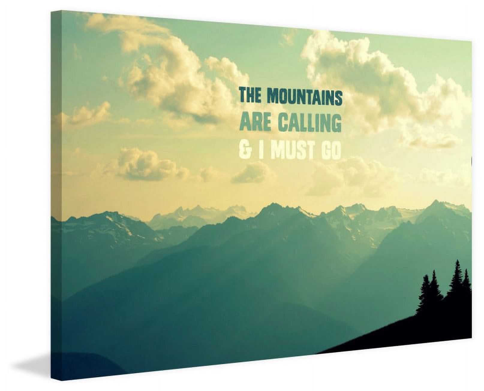 Marmont Hill "The Mountains Text" by Robert Dickinson Painting Print on Canvas