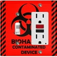 thumbnail image 1 of Metal Light Switch Plate Cover Red Contaminated Biohazard Sign SGN001, 1 of 13
