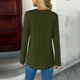 thumbnail image 5 of Wensltd Women's Long Sleeve Shirt Button-Up V-Neck Solid Color Spring Fall Top for Office Work, 5 of 8