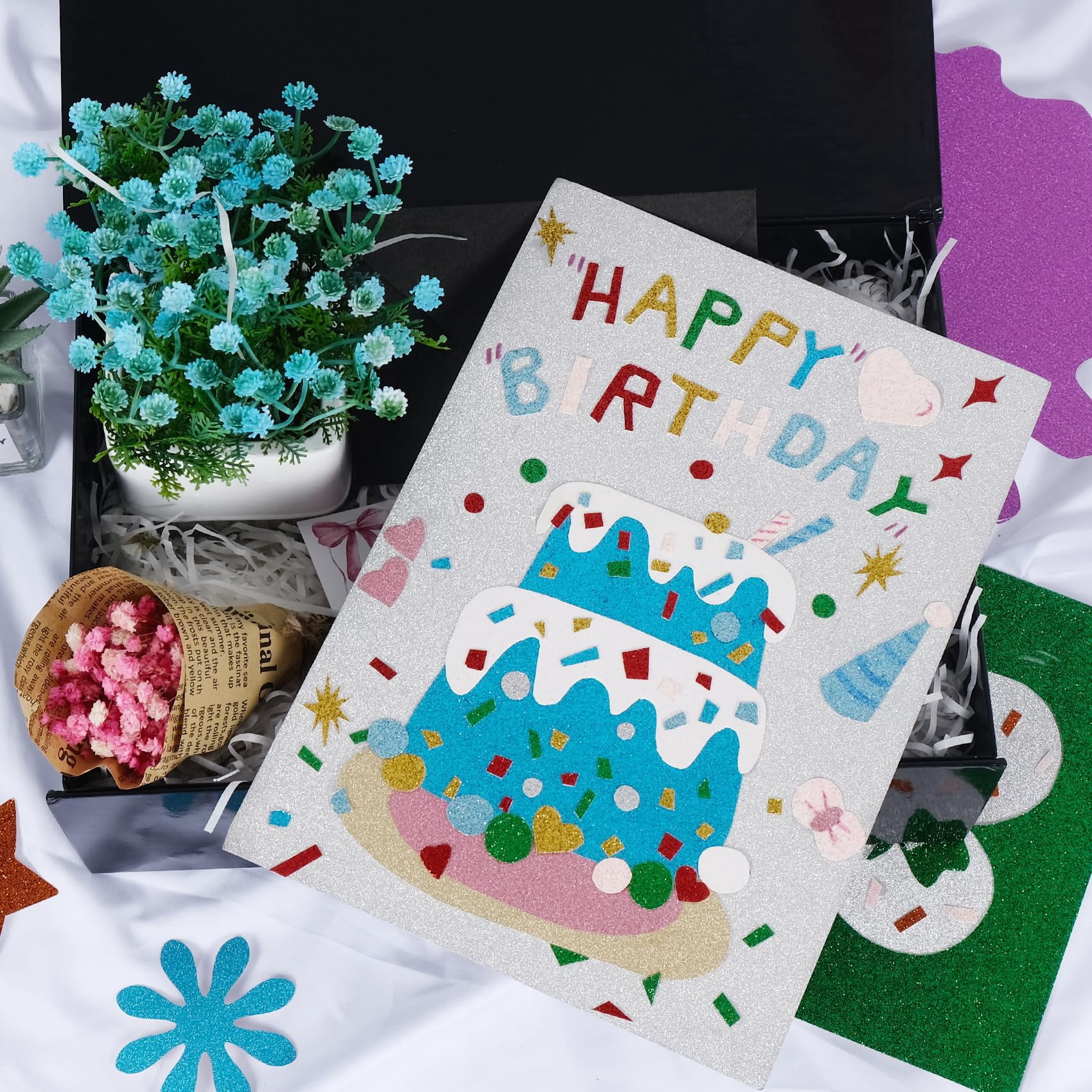 44 Sheets Glitter Cardstock Paper - 22 Colors A4 Sparkle  250 Gsm Heavy Craft Card Stock For Cricut Scrapbooking Making Party Decorations & Invitations | Non-shedding Scrapbook Supplies