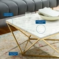 thumbnail image 3 of Modway Table Basse en Marbre Artificiel et Acier Inoxydable en Or/blanc, 3 of 8
