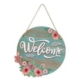 thumbnail image 4 of Letrero de bienvenida de madera perfecl cartel de bienvenida redondo para puerta de granja decoración de puerta, 4 of 8
