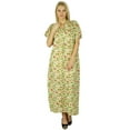thumbnail image 3 of Bimba Women Cotton Long Kaftan With Pom Pom Tassels Maxi Caftan Beach Coverup, 3 of 5