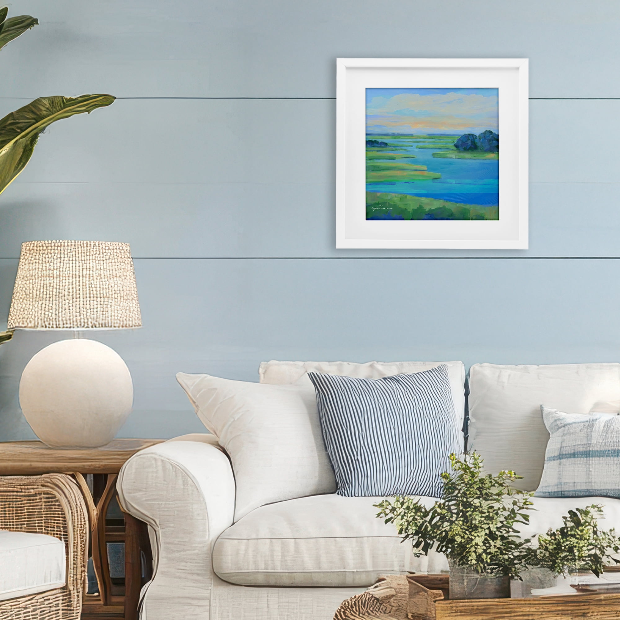 Stupell Industries Scenic Scarborough Marshes White Framed Print Under Glass, design by Lynn Ericson Fine Art