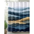thumbnail image 2 of Fsddascl Mountains Blue Gold Shower Curtain Set - Long 72" x 84" Washable Bathtub Curtain with 12 Hooks, Modern Green Forest Trees Waterproof Fabric Stall Shower Curtains for Bathroom/Bathtub Décor, 2 of 6