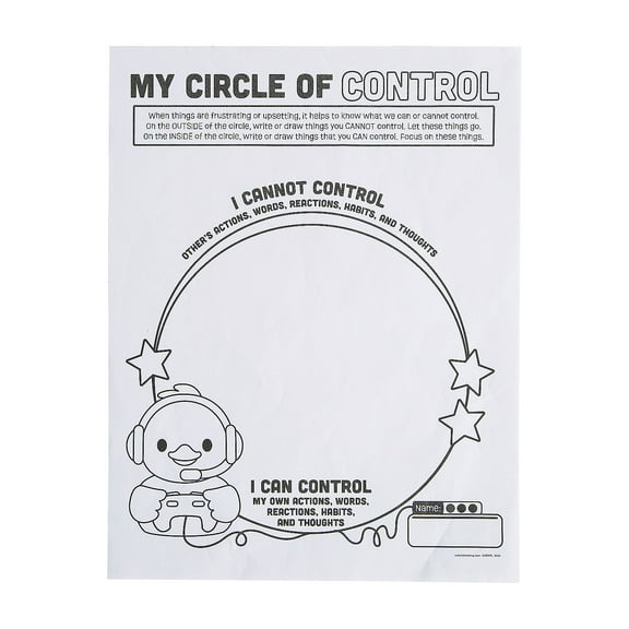 Fun Express Color Your Own Social Emotion Learning Circle of Control Posters - 30 Pieces