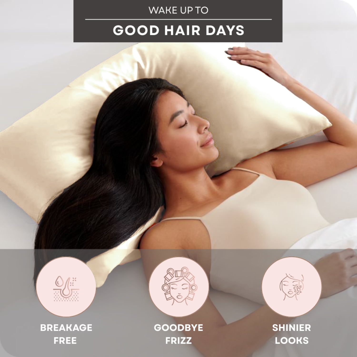 Mulberry Silk Pillowcase – Standard 20x26 Inch – 22 Momme Highest Grade Silk – Cooling for Hair & Skin – Breathable Anti-Frizz with Hidden Zipper – Soft Luxury Pillow Cover – Golden Hour