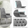 thumbnail image 5 of Foredo Upholstered Dining Chairs with Arms, Modern PU Dining Chairs with Metal Legs and Button Tufted Back, PU Gray, 5 of 9
