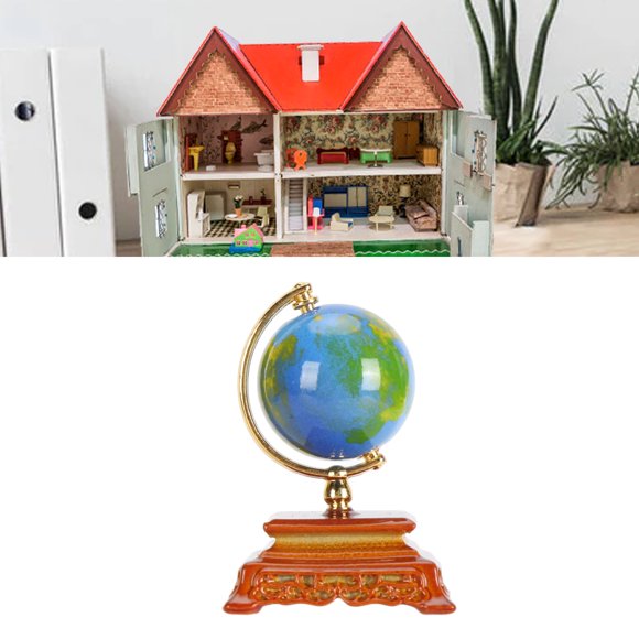 Dollhouse Globe Furniture, Miniature World Globe 1:12 Lifelike Detailed Decorative for Dollhouse Accessories
