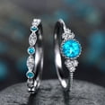 thumbnail image 3 of Anillo de moda con circonitas para mujer, anillo de dos piezas con microesmeralda, joyería, 3 of 6