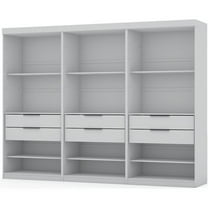 Manhattan Comfort Mulberry 3-Piece Wood Open Sectional Closet Set in White