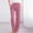 3-Pink, variant on Aoochasliy Womens Pants Plus Size Elastic Waist Long Straight Pants Casual Cotton and Linen Solid Drawstring