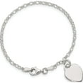 thumbnail image 4 of Sterling Silver Engraveable Heart 6 In Childs Bracelet (6 X 12) Made India qg1446-6, 4 of 5